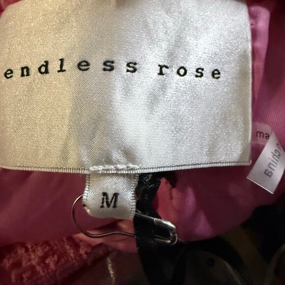 Endless Rose Tweed Double Breast Short Sleeve Blazer, Pink, Size Medium, NWT - Picture 5 of 7